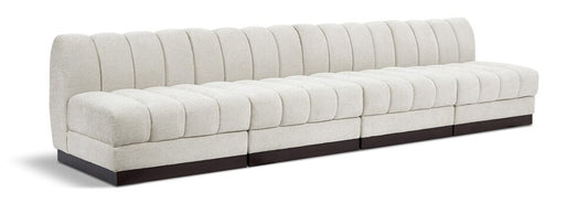 Meridian Furniture - Quinn Cream Chenille Fabric Modular Sofa - 4Pc - 124Cream-S128 veiw 1