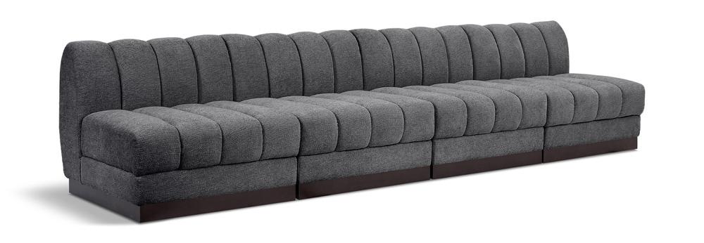 Meridian Furniture - Quinn Grey Chenille Fabric Modular Sofa - 4Pc - 124Grey-S128 veiw 1