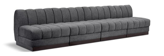 Meridian Furniture - Quinn Grey Chenille Fabric Modular Sofa - 4Pc - 124Grey-S128 veiw 1