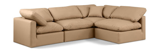Meridian Furniture - Indulge Tan Vegan Leather Modular Sectional - 4Pc - 146Tan-Sec4B veiw 1