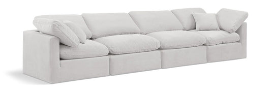 Meridian Furniture - Indulge Cream Velvet Modular Sofa - 4Pc - 147Cream-S140 veiw 1