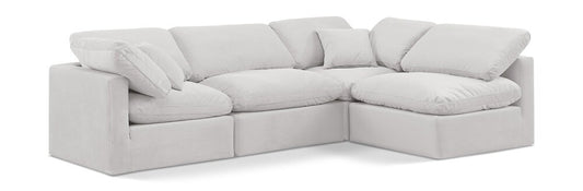 Meridian Furniture - Indulge Cream Velvet Modular Sectional - 4Pc - 147Cream-Sec4B veiw 1