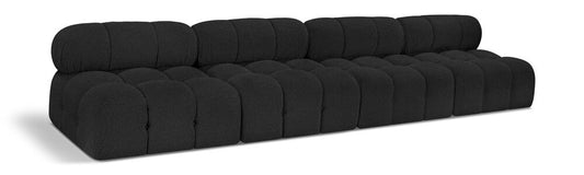 Meridian Furniture - Ames Black Boucle Fabric Modular Sofa - 4Pc - 611Black-S136B veiw 1
