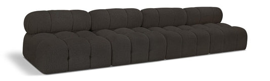 Meridian Furniture - Ames Brown Boucle Fabric Modular Sofa - 4Pc - 611Brown-S136B veiw 1