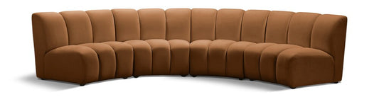 Meridian Furniture - Infinity Saddle Velvet 4pc. Modular Sectional - 638Saddle-4PC veiw 1