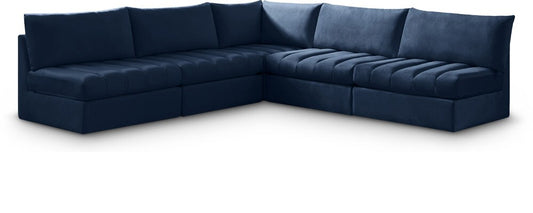 Meridian Furniture - Jacob Navy Velvet Modular Sectional - 5Pc - 649Navy-Sec5B veiw 1
