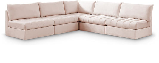 Meridian Furniture - Jacob Pink Velvet Modular Sectional - 5Pc - 649Pink-Sec5B veiw 1