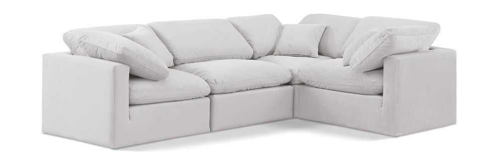 Meridian Furniture - Indulge Cream Velvet Modular Sectional - 4Pc - 147Cream-Sec4C veiw 1