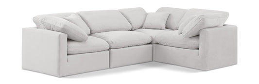 Meridian Furniture - Indulge Cream Velvet Modular Sectional - 4Pc - 147Cream-Sec4C veiw 1