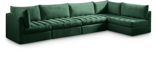 Meridian Furniture - Jacob Green Velvet Modular Sectional - 5Pc - 649Green-Sec5A veiw 1