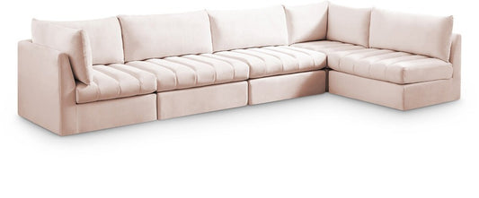 Meridian Furniture - Jacob Pink Velvet Modular Sectional - 5Pc - 649Pink-Sec5A veiw 1