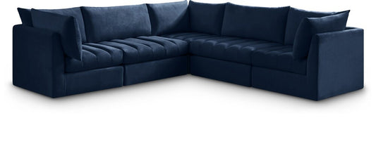Meridian Furniture - Jacob Navy Velvet Modular Sectional - 5Pc - 649Navy-Sec5C veiw 1