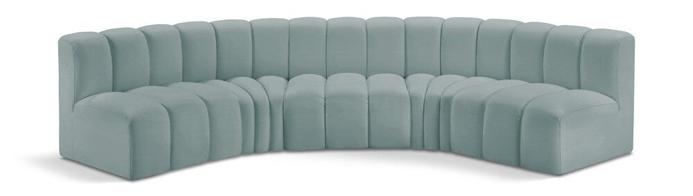 Meridian Furniture - Arc Mint Green Vegan Leather Modular Sofa - 5Pc - 101Mint-S5A veiw 1