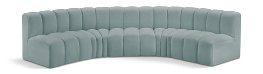 Meridian Furniture - Arc Mint Green Vegan Leather Modular Sofa - 5Pc - 101Mint-S5A veiw 1