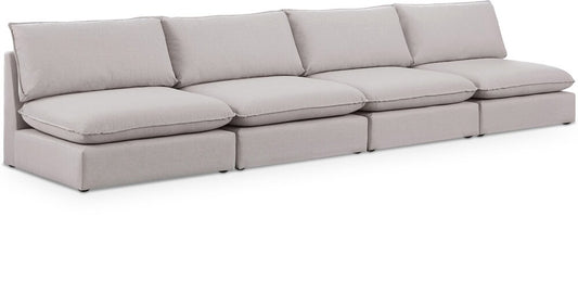 Meridian Furniture - Mackenzie Beige Durable Linen Textured Modular Sofa - 4Pc - 688Beige-S160A veiw 1