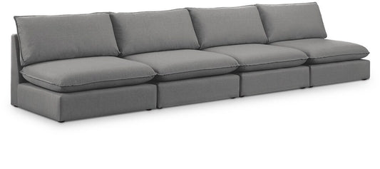 Meridian Furniture - Mackenzie Grey Durable Linen Textured Modular Sofa - 4Pc - 688Grey-S160A veiw 1