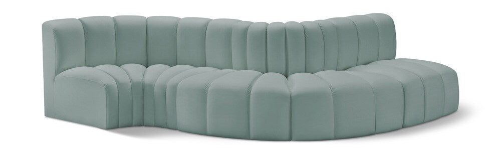Meridian Furniture - Arc Mint Green Vegan Leather Modular Sofa - 5Pc - 101Mint-S5B veiw 1