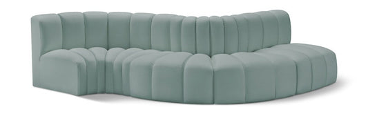 Meridian Furniture - Arc Mint Green Vegan Leather Modular Sofa - 5Pc - 101Mint-S5B veiw 1