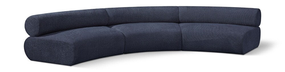 Meridian Furniture - Bale Navy Chenille Fabric Modular Sofa - 3Pc - 114Navy-S3A veiw 1