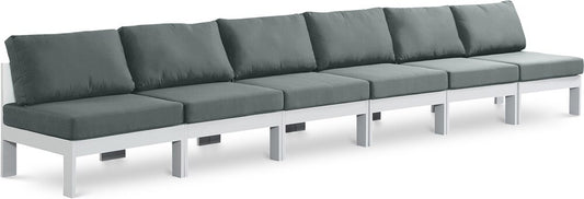Meridian Furniture - Nizuc Grey Water Resistant Fabric Outdoor Patio Modular Sofa - 6Pc - 375Grey-S180B veiw 1