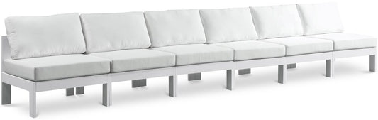 Meridian Furniture - Nizuc White Water Resistant Fabric Outdoor Patio Modular Sofa - 6Pc - 375White-S180B veiw 1
