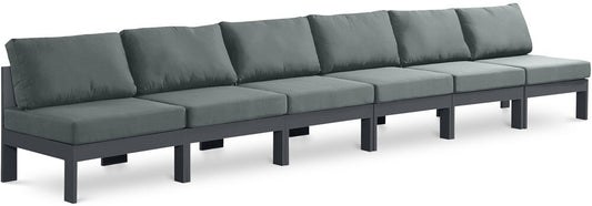 Meridian Furniture - Nizuc Grey Water Resistant Fabric Outdoor Patio Modular Sofa - 6Pc - 376Grey-S180B veiw 1