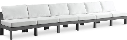 Meridian Furniture - Nizuc White Water Resistant Fabric Outdoor Patio Modular Sofa - 6Pc - 376White-S180B veiw 1