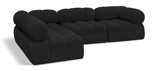 Meridian Furniture - Ames Black Boucle Fabric Modular Sectional - 4Pc - 611Black-Sec4A veiw 1