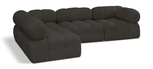 Meridian Furniture - Ames Brown Boucle Fabric Modular Sectional - 4Pc - 611Brown-Sec4A veiw 1