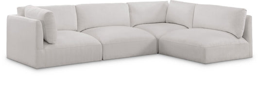 Meridian Furniture - Ease Cream Polyester Fabric Modular Sectional - 4Pc - 696Cream-Sec4B veiw 1