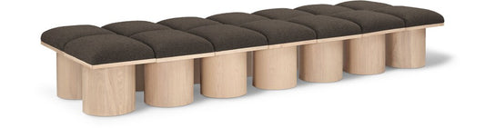 Meridian Furniture - Pavilion Brown Boucle Fabric Bench - 14Pc - 465Brown-14D veiw 1