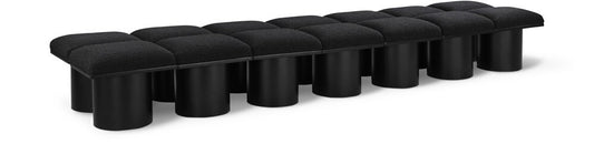 Meridian Furniture - Pavilion Black Boucle Fabric Bench - 14Pc - 466Black-14C veiw 1