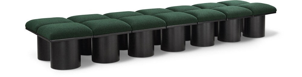 Meridian Furniture - Pavilion Green Boucle Fabric Bench - 14Pc - 466Green-14C veiw 1