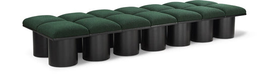 Meridian Furniture - Pavilion Green Boucle Fabric Bench - 14Pc - 466Green-14D veiw 1