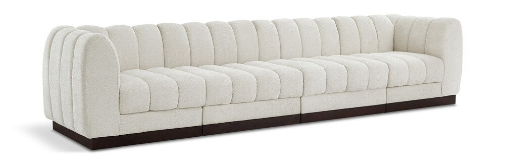Meridian Furniture - Quinn Cream Chenille Fabric Modular Sofa - 4Pc - 124Cream-S133 veiw 1