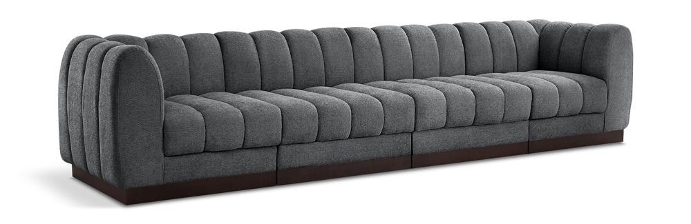 Meridian Furniture - Quinn Grey Chenille Fabric Modular Sofa - 4Pc - 124Grey-S133 veiw 1