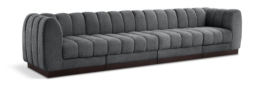 Meridian Furniture - Quinn Grey Chenille Fabric Modular Sofa - 4Pc - 124Grey-S133 veiw 1