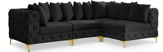 Meridian Furniture - Tremblay Black Velvet Modular Sectional - 4Pc - 686Black-Sec4A veiw 1