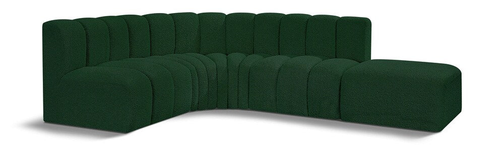 Meridian Furniture - Arc Green Boucle Fabric Modular Sofa - 5Pc - 102Green-S5C veiw 1