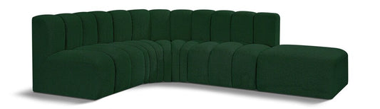Meridian Furniture - Arc Green Boucle Fabric Modular Sofa - 5Pc - 102Green-S5C veiw 1