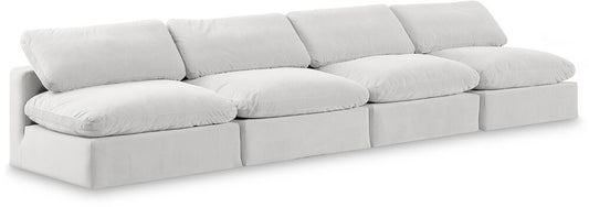 Meridian Furniture - Comfy Cream Velvet Modular Sofa - 4Pc - 189Cream-S156 veiw 1