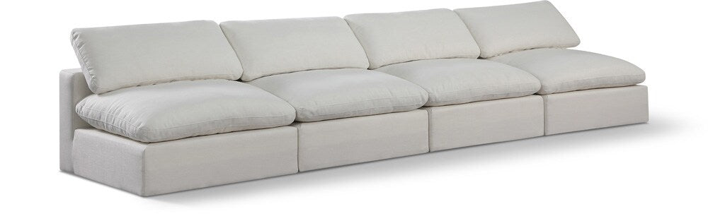 Meridian Furniture - Comfy Cream Linen Textured Fabric Modular Sofa - 4Pc - 187Cream-S156 veiw 1