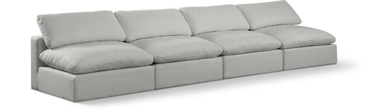 Meridian Furniture - Comfy Grey Linen Textured Fabric Modular Sofa - 4Pc - 187Grey-S156 veiw 1