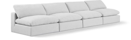 Meridian Furniture - Comfy White Linen Textured Fabric Modular Sofa - 4Pc - 187White-S156 veiw 1