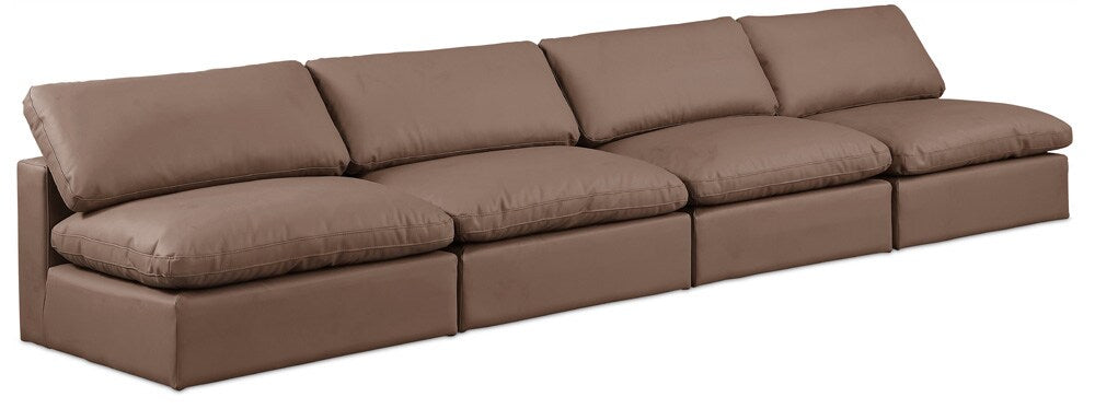 Meridian Furniture - Comfy Brown Vegan Leather Modular Sofa - 4Pc - 188Brown-S156 veiw 1