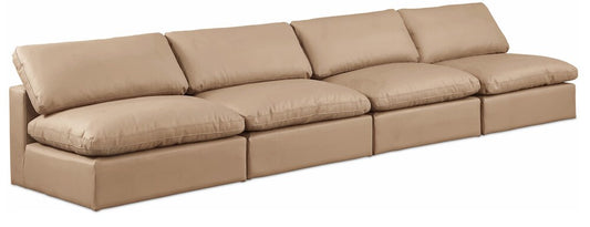 Meridian Furniture - Comfy Tan Vegan Leather Modular Sofa - 4Pc - 188Tan-S156 veiw 1