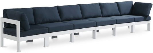 Meridian Furniture - Nizuc Navy Water Resistant Fabric Outdoor Patio Modular Sofa - 6Pc - 375Navy-S180A veiw 1