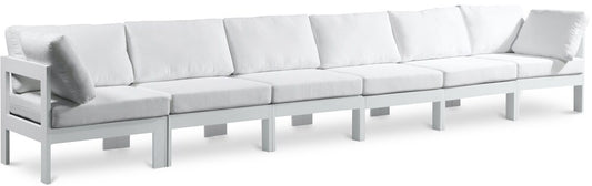 Meridian Furniture - Nizuc White Water Resistant Fabric Outdoor Patio Modular Sofa - 6Pc - 375White-S180A veiw 1