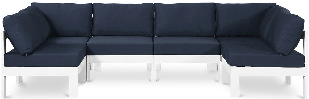Meridian Furniture - Nizuc Navy Water Resistant Fabric Outdoor Patio Modular Sectional - 6Pc - 375Navy-Sec6B veiw 1