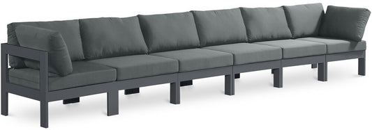 Meridian Furniture - Nizuc Grey Water Resistant Fabric Outdoor Patio Modular Sofa - 6Pc - 376Grey-S180A veiw 1